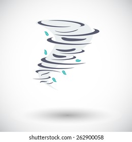 Tornado. Single flat icon on white background. Vector illustration.