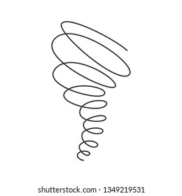 Tornado spiral continuous line with editable stroke.