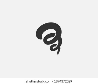 Tornado storm abstract vector logo design template. Creative abstract technology, cable, optical fiber, weather vector logotype, symbol or icon.