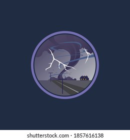 tornado storm cyclone natural disaster vector illustration