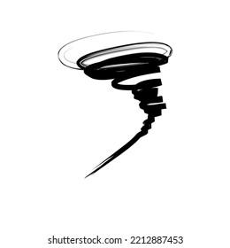 Tornado, dibujado al estilo de la línea de pincel