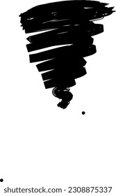 Icono de tormenta de tornado aislado en fondo blanco. Ilustración vectorial simple de tifón, ciclón y huracán con pluma de broche.