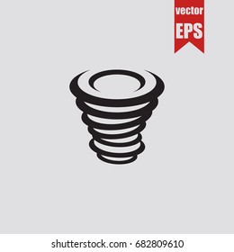 Tornado storm icon in trendy isolated on grey background.Vector illustration.