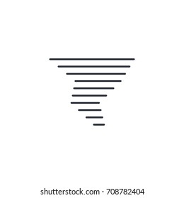 tornado, storm weather, whirlwind thin line icon. Linear vector illustration. Pictogram isolated on white background