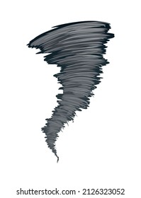 Tornado. Stylisierte Cartoon Hurricane Ikone. Drehender Wirbelsturm im flachen Design. Vektorgrafik der Wetterkatastrophe