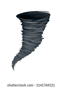 Tornado. Stylized cartoon hurricane icon. Rotating twister in flat style design. Vector illustration of weather cataclysm