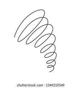 Tornado swirl continuous line with editable stroke.