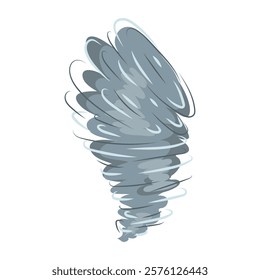 Tornado swirl in flat design. Disaster fast vortex, bad storm weather. Vector illustration isolated.