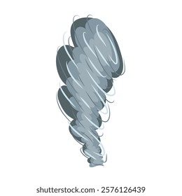 Tornado swirl in flat design. Strength storm vortex with danger energy. Vector illustration isolated.