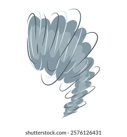 Tornado swirl in flat design. Wild energy hurricane with vortex funnel. Vector illustration isolated.