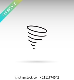 Tornado or thunderstorm. Weather modern thin line icon set. Isolated on white.