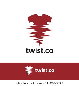 Tornado Twist And Tshirt Logo Design For Fashion, Casual Shop, Store And Market Logo