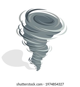 Tornado vector 3d illustration isolated on white, natural disaster concept.