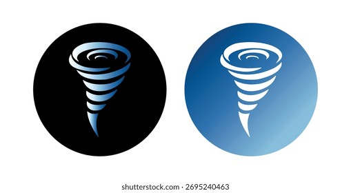 Tornado vector gradient button isolated on white background. Flat gradient icons in geometric circles for web and app.