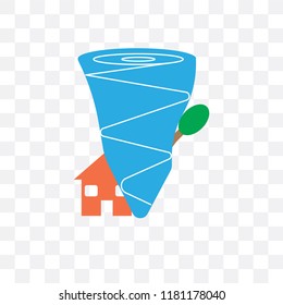 Tornado vector icon isolated on transparent background, Tornado logo concept
