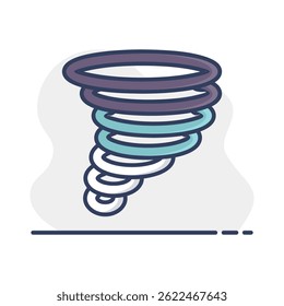 Icono de Vector de tornado. Señal de tormenta tormentosa. Signo de meteorología. Símbolo de gráfico para viajes, turismo y Clima Sitio web y diseño de App, logotipo, App, UI