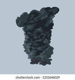 Tornado. Vector illustration of a hurricane in cartoon flat style.