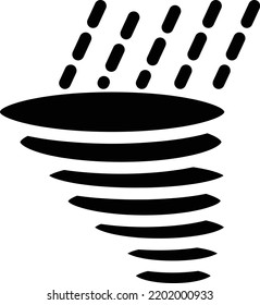 ilustración de tornado Vector en un fondo transparente. Símbolos de calidad superior. Iconos vectoriales de glifos para diseño de conceptos y gráficos.