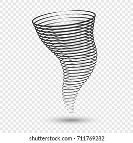 Tornado vector illustrations. Weather conditions symbols - natural disaster, hurricane wind, storm.