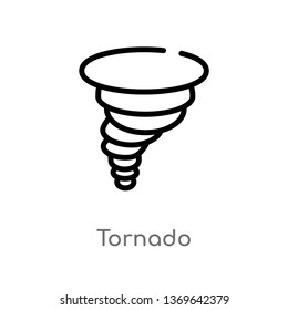 tornado vector line icon. Simple element illustration. tornado outline icon from weather concept. Can be used for web and mobile