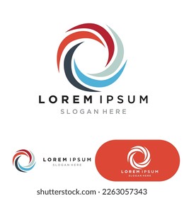 Tornado, vórtice, elementos de diseño del logotipo del huracán