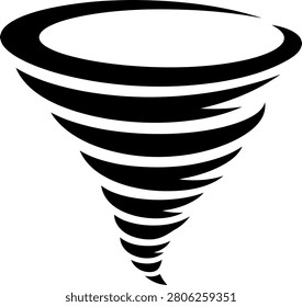 Tornado vortex icon for weather warning and disaster concepts