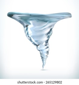 Tornado in water, vector icon