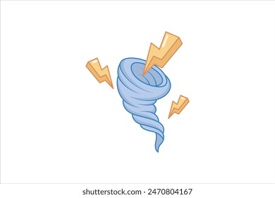 Tornado Weather Flat Sticker Design