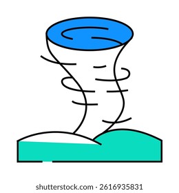 tornado weather line icon vector. tornado weather sign. isolated symbol illustration