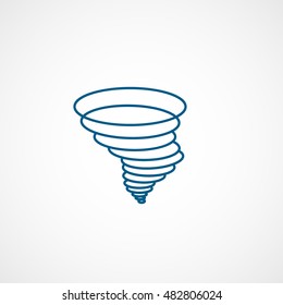 Tornado Wind Blue Line Icon On White Background