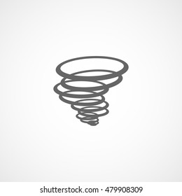 Tornado Wind Flat Icon On White Background