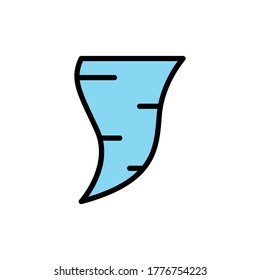 Tornado, Windsymbol. Einfache Farbe mit umrissenen Vektorelementen für Vorhersagesymbole für i und ux, Website oder mobile Anwendungen