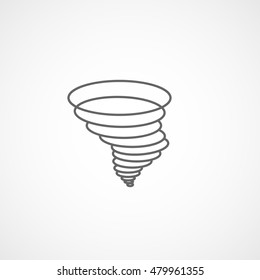 Tornado Wind Line Icon On White Background