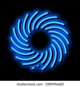 Vector de señal de luz de neón de viento de tornado. Icono brillante Tornado Señal isométrica del viento. ilustración de símbolo transparente