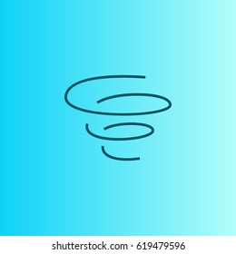 Tornado wind vector. Weather icon