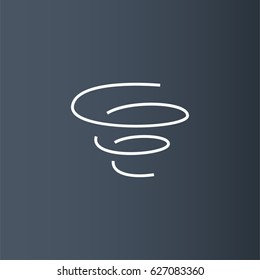 Tornado wind vector. Weather icon