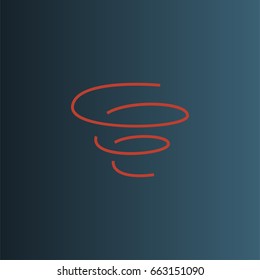 Tornado wind vector. Weather icon