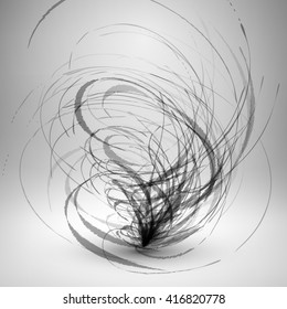 Tornado. Wired swirl structure. Vector abstract illustration.