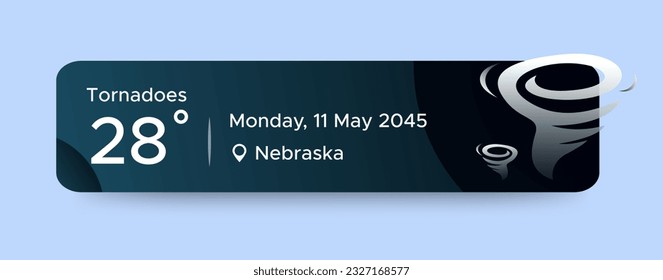 Tornadoes weather widget ui design. Beauty mobile weather app. Professional web design, full set of elements. User-friendly design materials