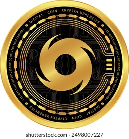 tornado-torn cryptocurrency illustrations on abstract background. 3d illustrations.