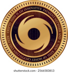 tornado-torn cryptocurrency illustrations on abstract background. 3d illustrations.