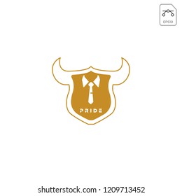 toro gold shield horn, executive logo for business, vector illustration