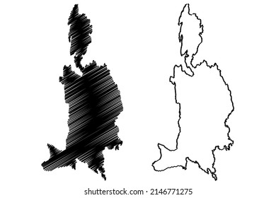 Toro island (Kingdom of Sweden) map vector illustration, scribble sketch Torö map