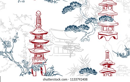 toro stone lighting vector sketch illustration line art japanese chinese oriental design