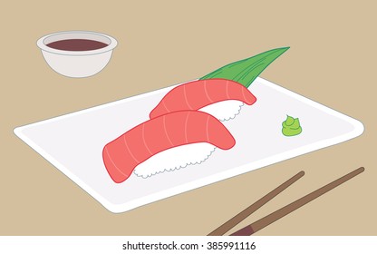 Toro sushi, fatty bluefin tuna belly sushi