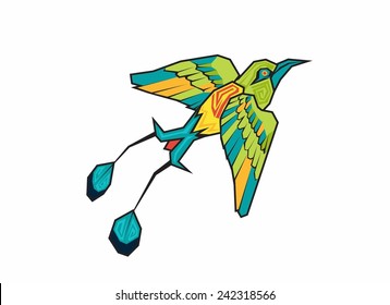 Torogoz bird. Vector illustration.