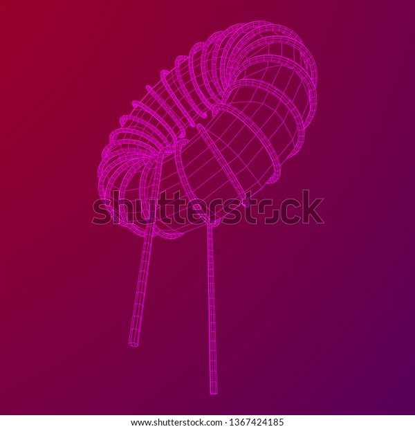 Toroidal Coil Inductor Wireframe Low Poly Stock Vector (Royalty Free ...