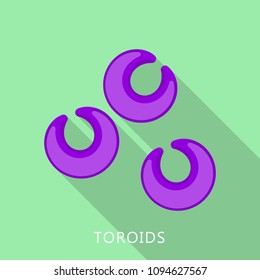 Toroids icon. Flat illustration of toroids vector icon for web design