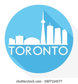 Toronto Canada America Flat Icon Skyline Silhouette Design City Vector Art Famous Buildings