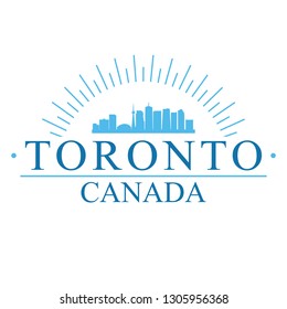 Toronto Canada. Banner Design. City Skyline. Silhouette Vector. Famous Monuments.